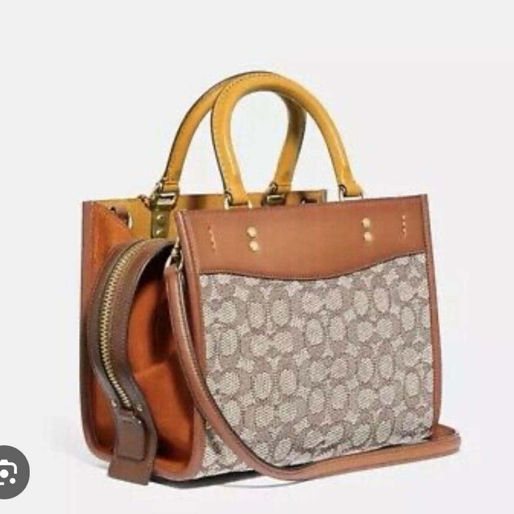 Coach Rogue 25 signature textile jacquard